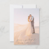 Feminine Calligraphy Full Bleed Foto Wedding Dankeskarte (Vorderseite)