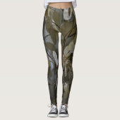 Feminine Camouflage Grau und Grün Leggings (Vorderseite)
