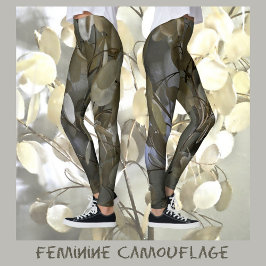 Feminine Camouflage Grau und Grün Leggings