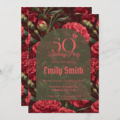 Feminine Carnation Charm First Birthday Gift Einladung (Vorne/Hinten)