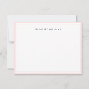 Feminine Chic Blush Pink Border Minimalistisch Mitteilungskarte