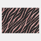 Feminine Chic Luxury Black Gold Klasse Zebra Print Geschenkpapier Set (Vorderseite 2)