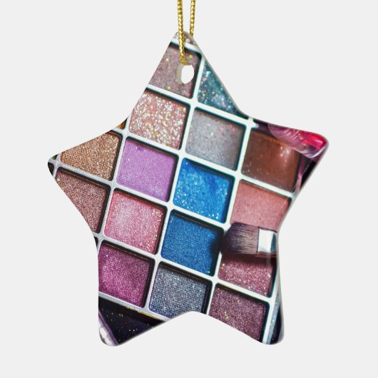 Feminine Colorful Makeup Artist Keramikornament (Links)