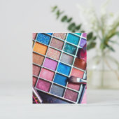 Feminine Colorful Makeup Artist Postkarte (Stehend Vorderseite)