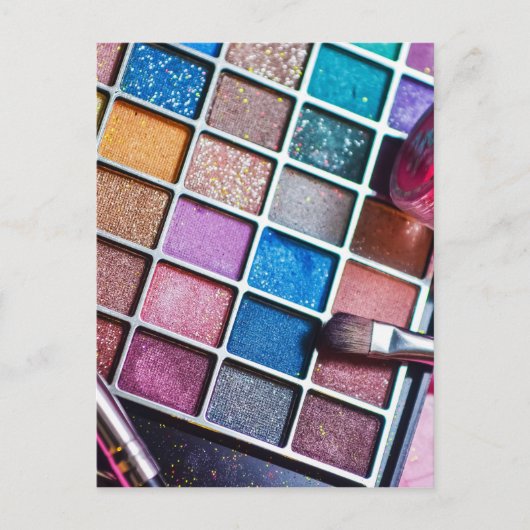 Feminine Colorful Makeup Artist Postkarte (Vorderseite)