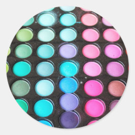 Feminine Colorful Makeup Artist Runder Aufkleber