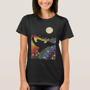 Feminine Damen süße florale Regenbogenfarbe  T-Shirt