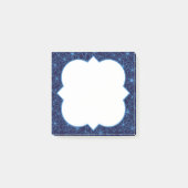 Feminine Dark Blue Floral Pattern, Blank Post-it Klebezettel (Vorderseite)