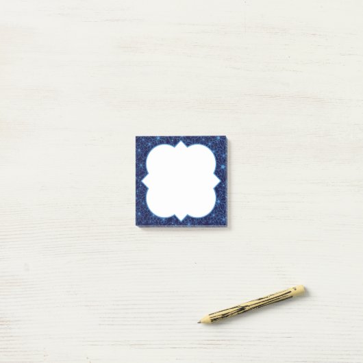 Feminine Dark Blue Floral Pattern, Blank Post-it Klebezettel (Auf Schreibtisch)