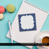 Feminine Dark Blue Floral Pattern, Blank Post-it Klebezettel