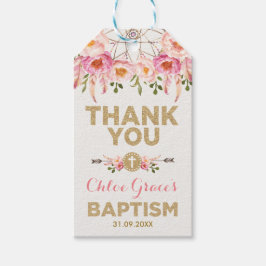 Feminine Dreamcatcher Pink Gold Blume Taufe Geschenkanhänger