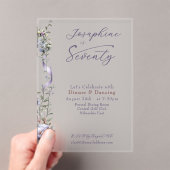 Feminine Dusty Blue Wildflower 70th Birthday Acryleinladungen (Insitu (Handheld))