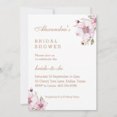 Feminine Dusty Pink Roses Brautparty Einladung (Vorderseite)