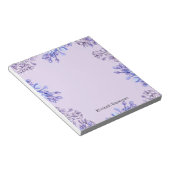 Feminine Eleganine Wasserfarbe Lilac Blume Name Notizblock (angewinkelt)