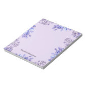 Feminine Eleganine Wasserfarbe Lilac Blume Name Notizblock (Rotiert)