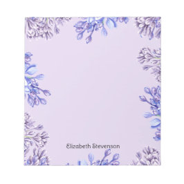 Feminine Eleganine Wasserfarbe Lilac Blume Name Notizblock