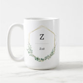 Feminine Elegant Botanical Monogram Name Kaffeetasse (Links)