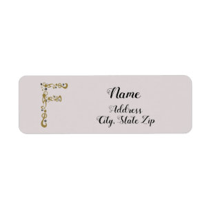 Feminine Elegant Gold Letter F Monogram Initial