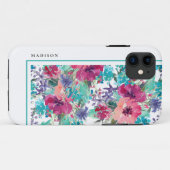 Feminine Farbenfrohe Blumenmuster Case-Mate iPhone Hülle (Rückseite (Horizontal))