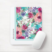 Feminine Farbenfrohe Blumenmuster Mousepad (Mit Mouse)