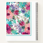 Feminine Farbenfrohe Blumenmuster Notizblock (Rückseite)