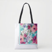 Feminine Farbenfrohe Blumenmuster Tasche (Vorderseite)