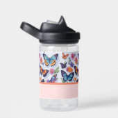 Feminine farbenfrohe Butterfly Floral Girl Pattern Trinkflasche (rechts)