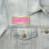Feminine Flamingo Pink & Luxury Gold Chic Monogram Namensschild (Beispiel)