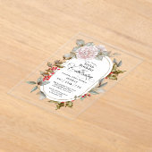 Feminine Floral 100. Geburtstagsparty Acryleinladungen (Ablage )