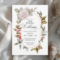 Feminine Floral 40. Dezember Geburtstagsfeier