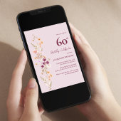 Feminine Floral 60. Geburtstag Einladung
