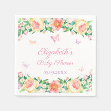 Feminine Floral Butterfly Garden Pastel Geburtstag