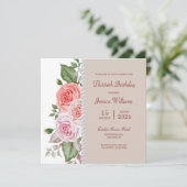 Feminine Floral & Diamond 30. Geburtstag Einladung (Stehend Vorderseite)