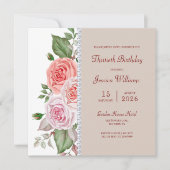 Feminine Floral & Diamond 30. Geburtstag Einladung (Vorderseite)