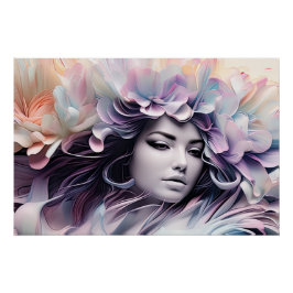 Feminine Floral Envelopment Poster