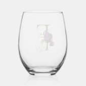 Feminine floral monogram the Letter E Weinglas Ohne Stiel (Rückseite)