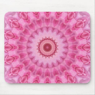 Feminine Floral Pink Kaleidoskop Mousepad