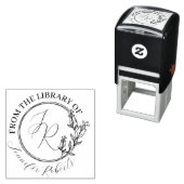 Feminine Floral Script Initials Library Buchzeiche Permastempel (Beispiel)