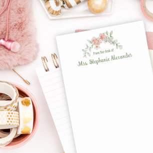 Feminine floraler Farbe vom Schreibtisch aus klebr Post-it Klebezettel