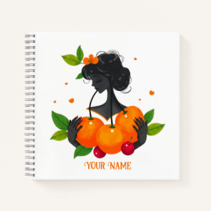 Feminine Fruit Art Print – Citrus Mädchen Notizblock