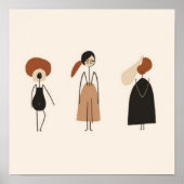 Feminine Geometric Line Art Set XI Poster (Vorne)