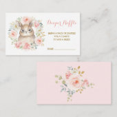 Feminine Girl Bunny Blush Bloral Diaper Raffel Begleitkarte (Vorne/Hinten)