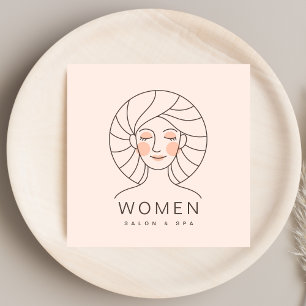 Feminine Girly Blush Pink Friseur Salon Quadratische Visitenkarte
