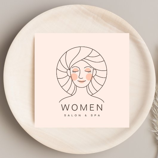 Feminine Girly Blush Pink Friseur Salon Quadratische Visitenkarte