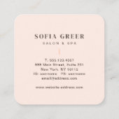 Feminine Girly Blush Pink Friseur Salon Quadratische Visitenkarte (Rückseite)