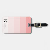 Feminine Girly Blush Pink Ombre Classic Monogram Gepäckanhänger (Vorderseite horizontal)