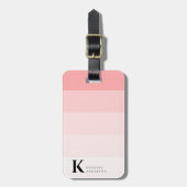 Feminine Girly Blush Pink Ombre Classic Monogram Gepäckanhänger (Vorderseite vertikal)
