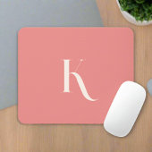 Feminine Girly Blush Pink Typografy Initialname Mousepad