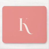 Feminine Girly Blush Pink Typografy Initialname Mousepad (Vorne)