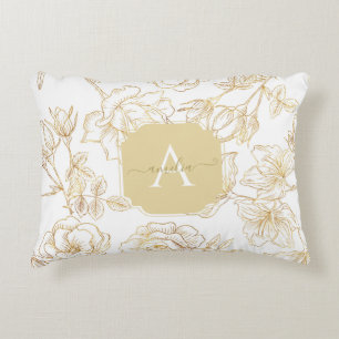 Feminine Glaine Moderne goldene Monogrammbezeichnu Dekokissen